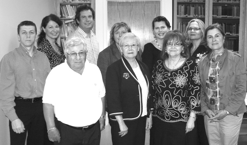 UCC Montreal Executive. Front row L. to R.: Zenon Bryniawsky, Vice President; Marika Putko, Past President; Bohdana Hawryliuk, VP; Oksana Shtyk. 2nd row L. to R.: Pavlo Showhaniuk, VP; Olena Kulishov, Secretary; Andrij Dragan, Treasurer; Zorianna Hrycenko-Luhova, President; Lesia Prystupa-Shwec, Ukr. School Board Head, Marika Farmus