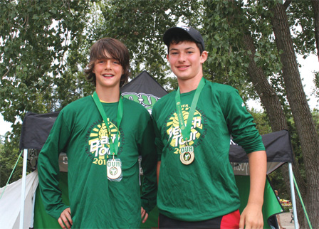 Ontario Beach Volleyball Champions Andrijko Kos (right) with partner Zack Albert