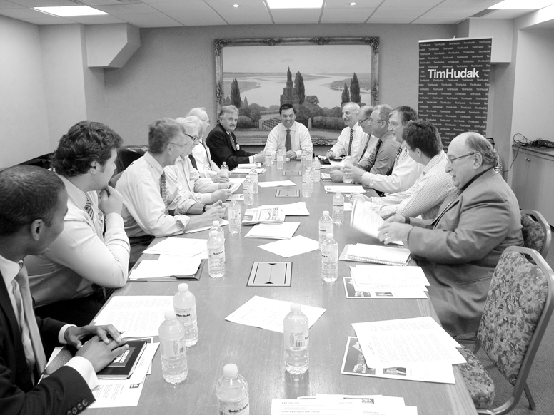 Ontario Progressive Conservative Leader Tim Hudak with members of the Canada-Ukraine Chamber of Commerce