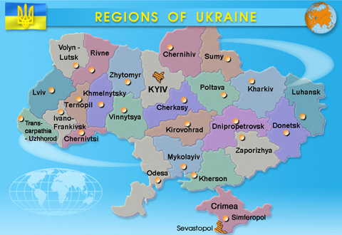Map of Regions of Ukraine